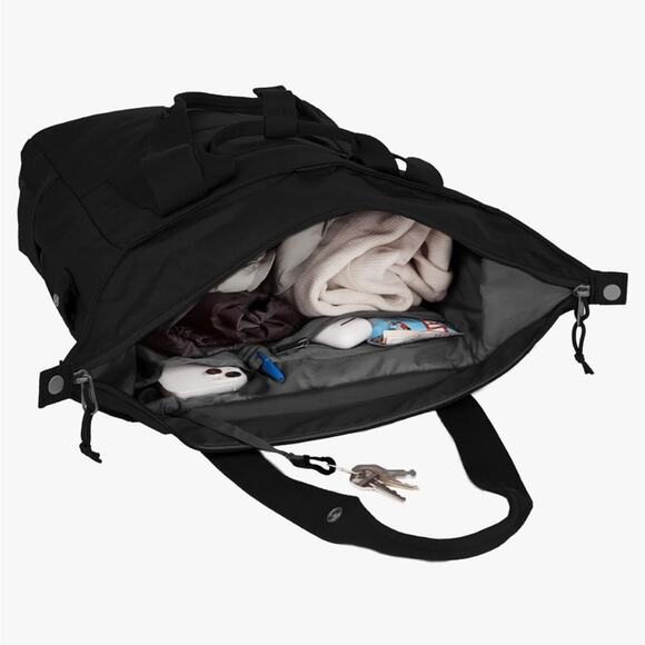 NWT Eddie Bauer Black Water Resistant Tote Bag - Picture 3 of 14